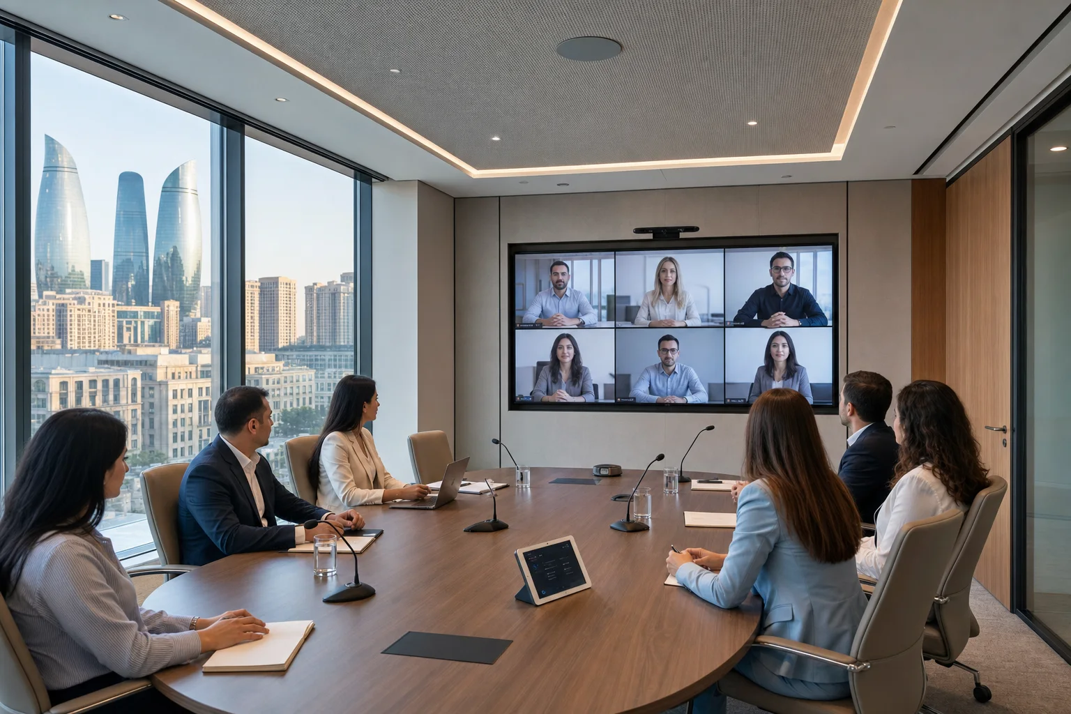 Integrated hybrid meeting room in a large enterprise